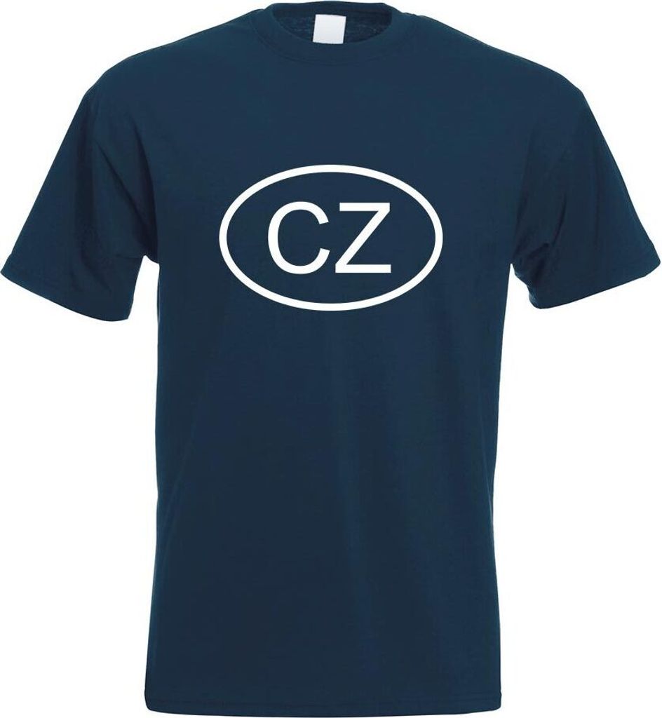 Kiwistar - T-Shirt - Navy - Tschechien CZ Motiv Bedruckt Funshirt Design Print - mit Motiv Bedruckt - Funshirt Design - Sport - Freizeit - Herren -...