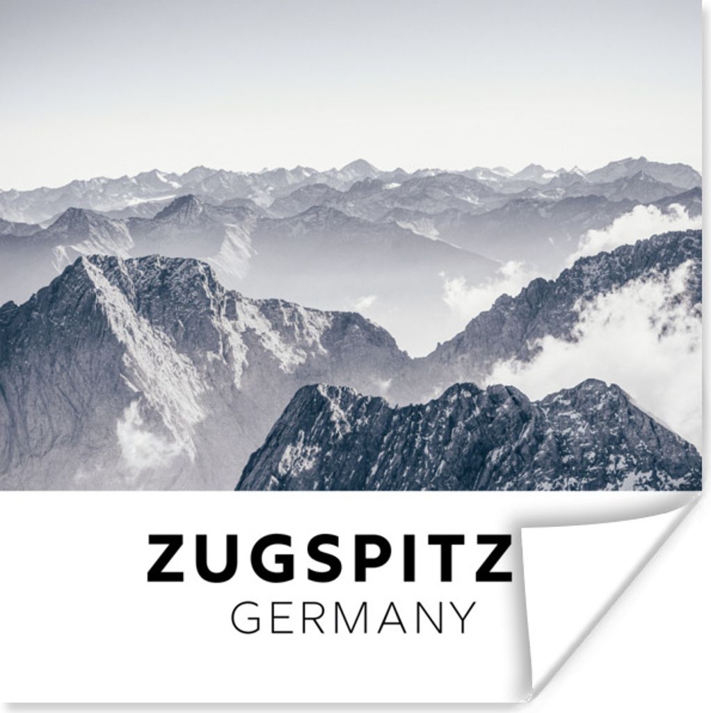 MuchoWow Poster Deutschland - Berge - Wolken 100x100 cm - Babyzimmer