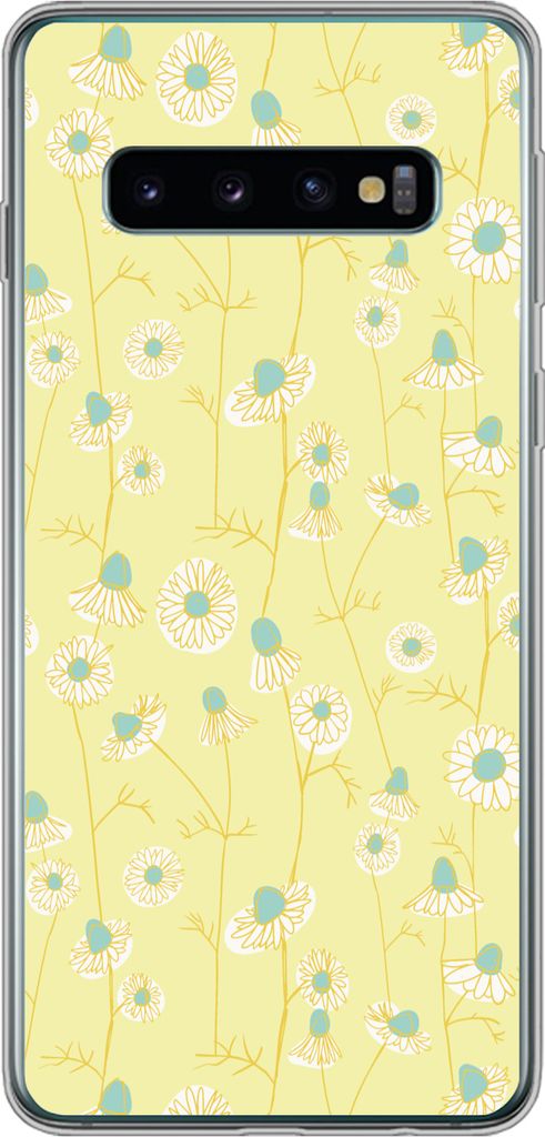 MuchoWow Handyhülle Schutzhülle Hülle für Telefoonhoesje Samsung Galaxy S10 Mädchen - Kamille - Blumen - Muster - Mädchen - Kind - Kinder S...