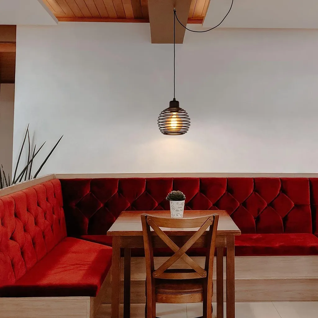 ZMH Lampada a sospensione vintage industriale - Lampada a sospensione nera da tavolo con interruttore e spina E27 Design retrò 1fla. Max.60W luce a sospensione per camera da letto soggiorno cucina ristorante bar - 9