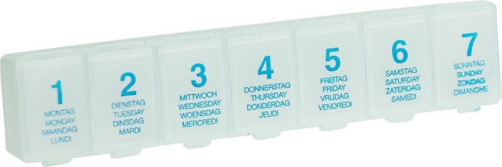 Pillenbox Pillendose Tablettendose Box Dose 7 Tage transparent