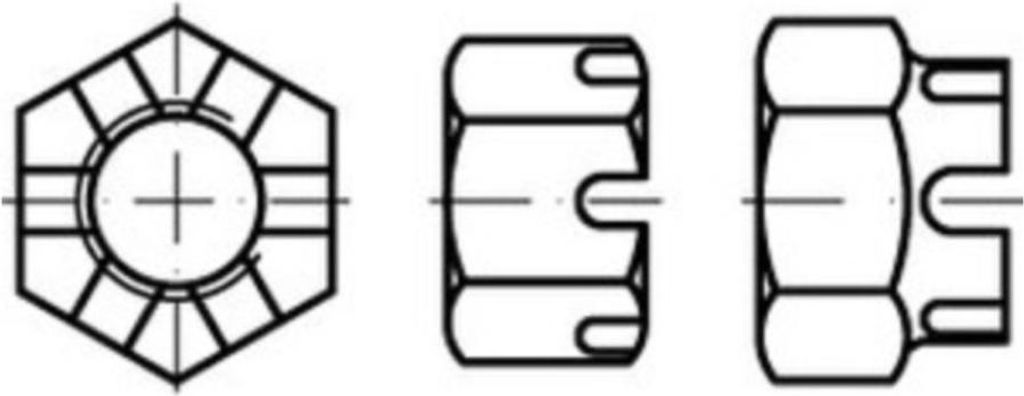 Reyher Kronenmuttern DIN 935 -1 6 M 20 x 2 (25 Stück)