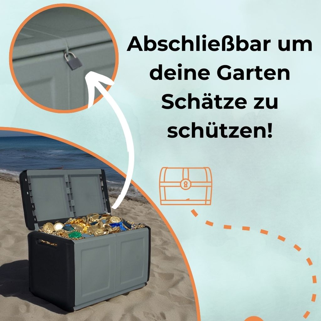 Gartenbox XL 290 L Auflagenbox für Gartenauflagen Wetterfest