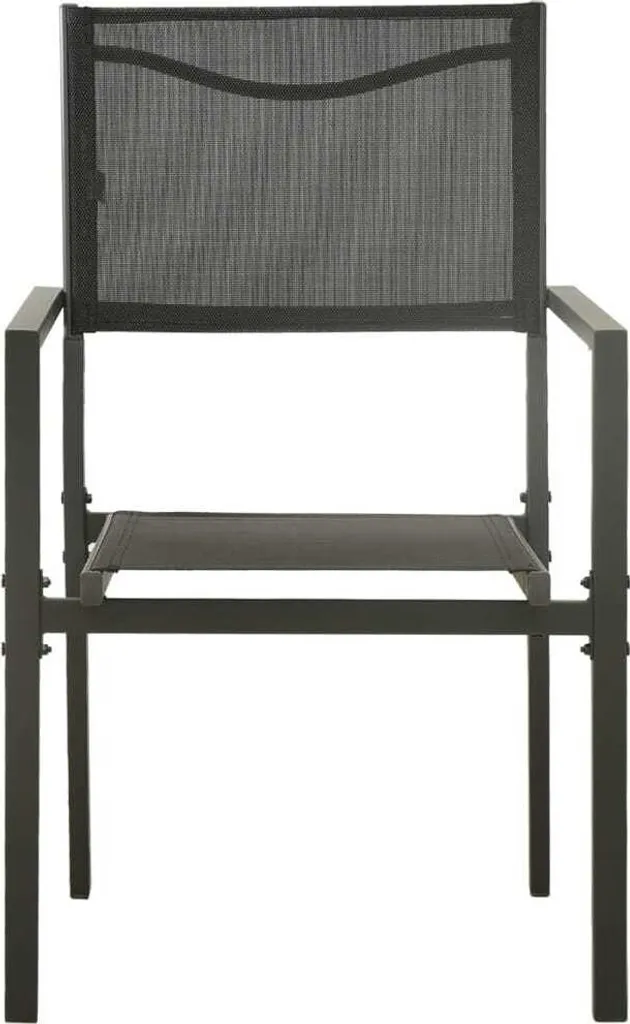 Sofotel Sedie Da Giardino 2 Pezzi – Impilabili, In Acciaio Verniciato E Textilene Nero. Ergonomiche, Resistenti Alle Intemperie, Portata 90 Kg.