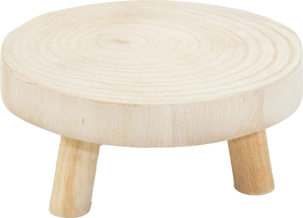 Baumscheibe Pflanzenständer natur rund - 20 cm / klein - Holz Blumenhocker mit 3 Füßen - Pflanzenhocker Blumenständer Blumen Teller Pflanzen De...