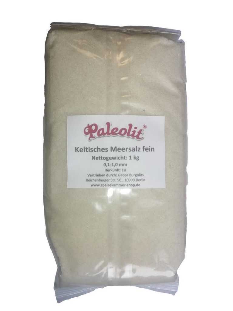 Paleolit Keltisches Meersalz fein 1kg 0,1-1,0 mm