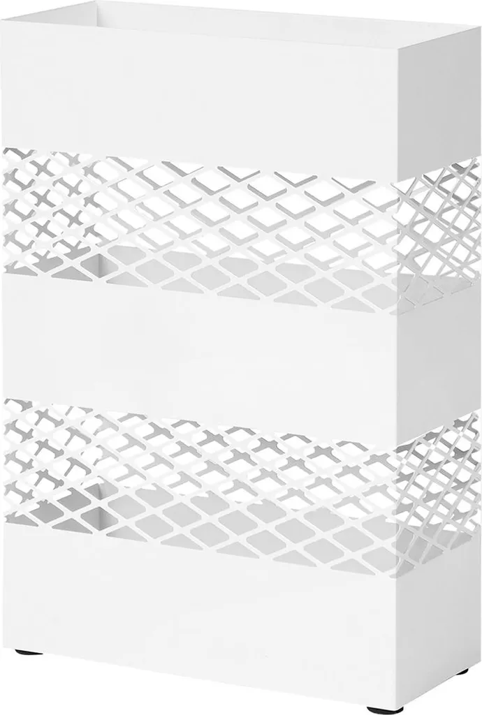 Porte-parapluies design blanc en métal pour ranger vos parapluies secs