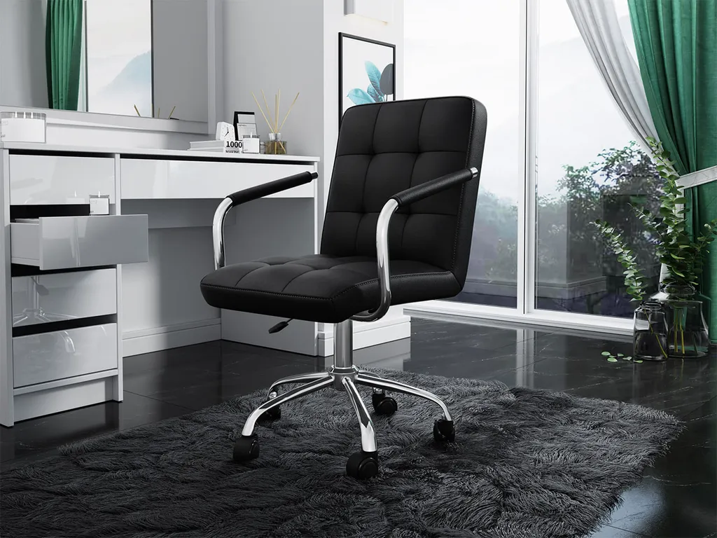 Chaise de bureau UNNA 2 noir pour le télétravail à la maison et l'étude