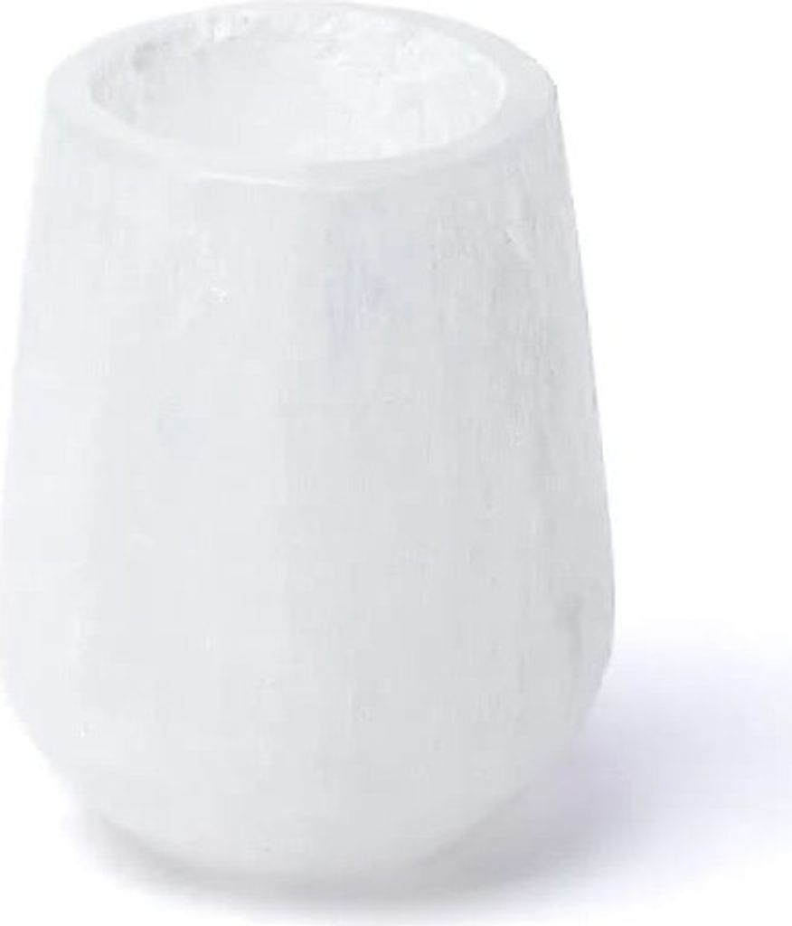 Räucher Set Kegelförmige Teelichthalter aus Selenit -- ±8cm + Lotus Teelichthalt