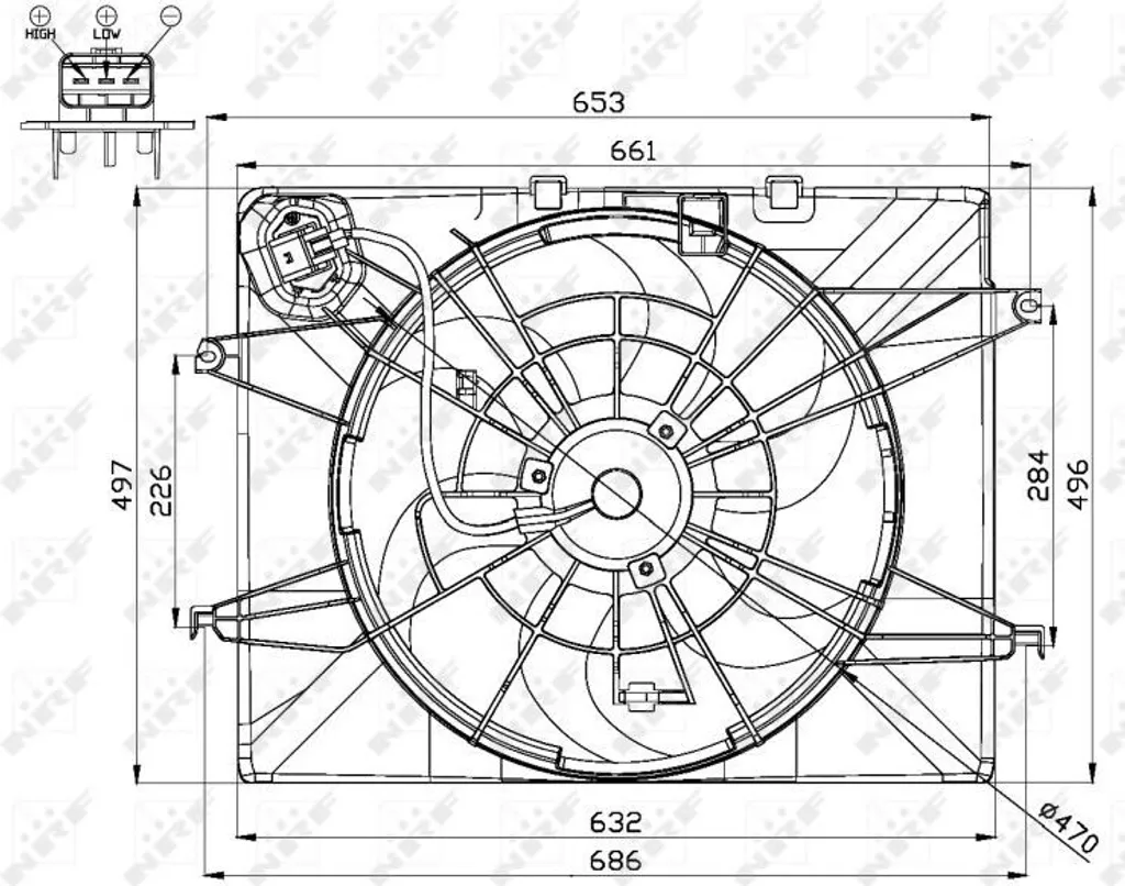 Ventilateur de radiateur pour Optima (FSGDS6B) et Grandeur - NRF 47564