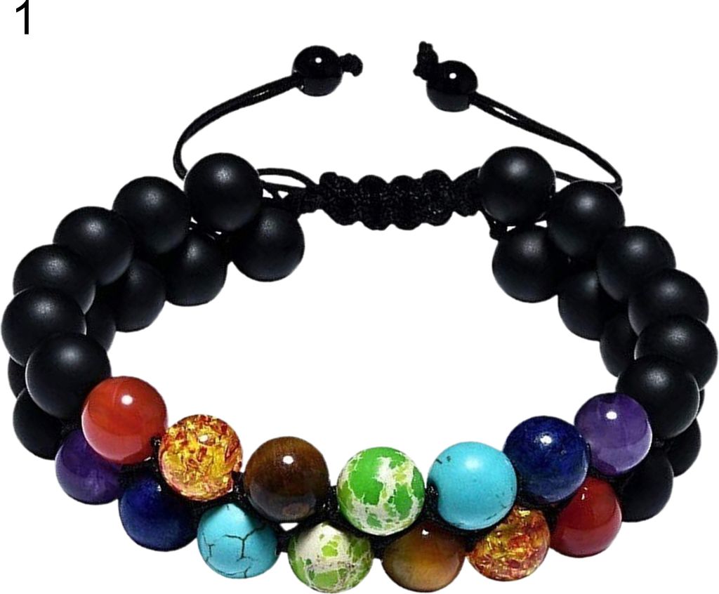 Doppelt geflochtene Perlen, Planeten-Armband, Milchstraße, Universum, Stein, mattiertes Armband als Geschenk-1