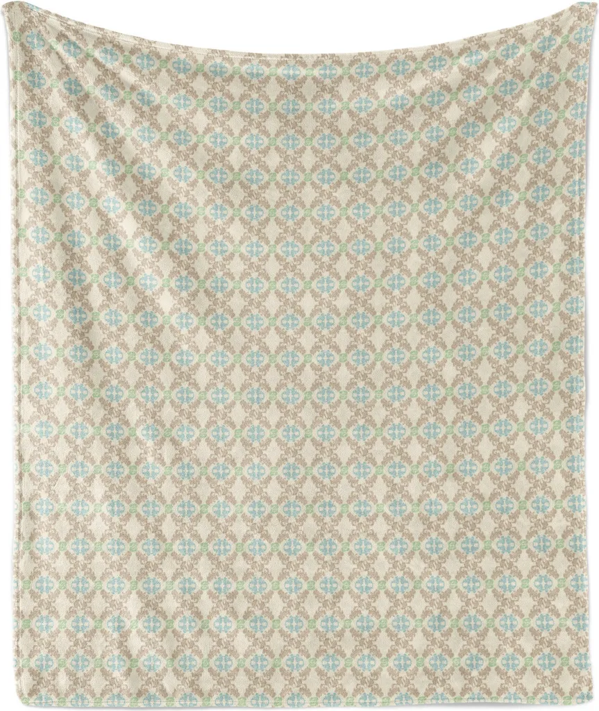 Coperta ABAKUHAUS Pile Flanella Barocca 175x230cm | Champagne & Seafoam