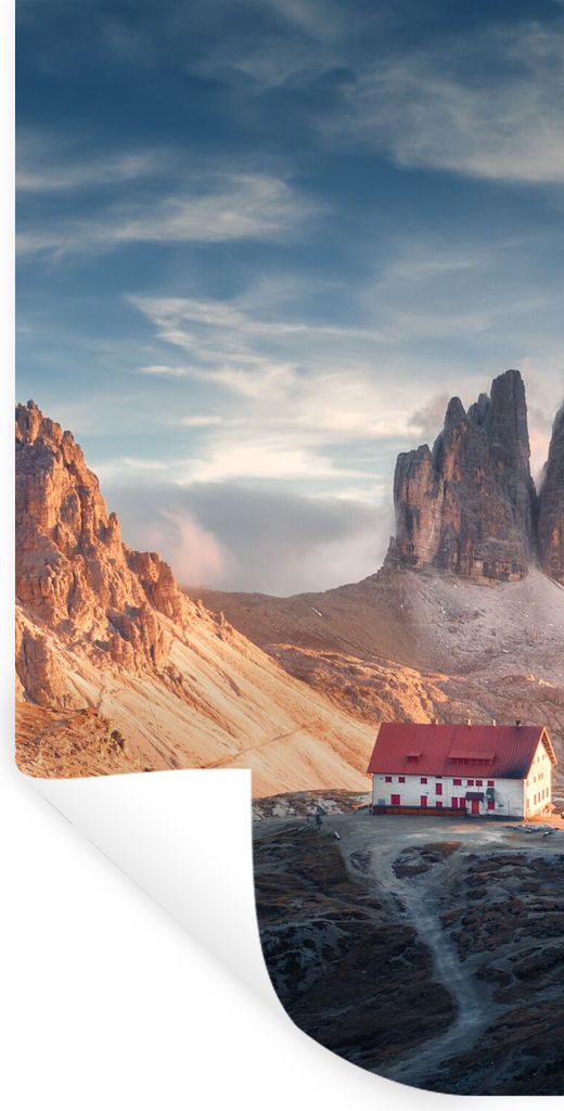 MuchoWow Wandtattoo Wandsticker Wandaufkleber Haus - Berge - Landschaft 80x160 cm Selbstklebend und Repositionierbar - Sticker - Dekorfolie