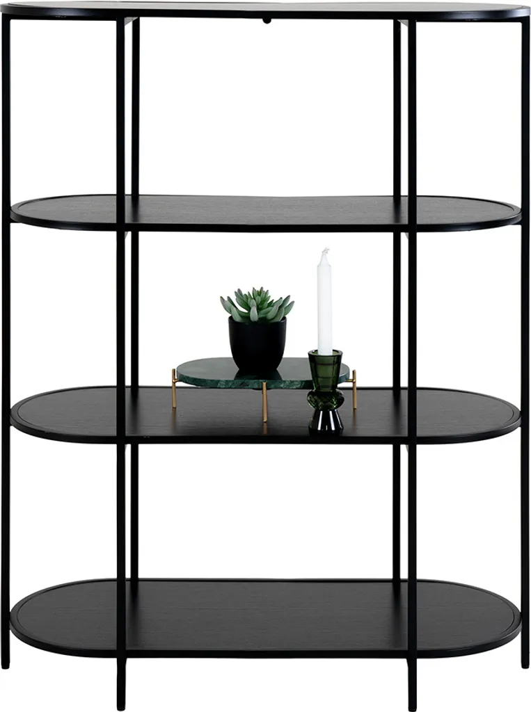Étagère Dina noire gain de place - Solution de rangement ovale élégante