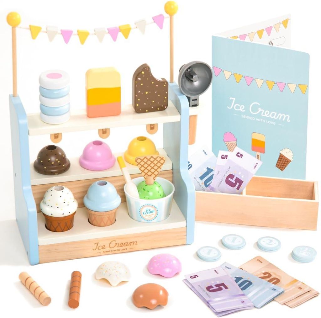 Spielküche Kinder Eisdiele aus Holz Produktbild 