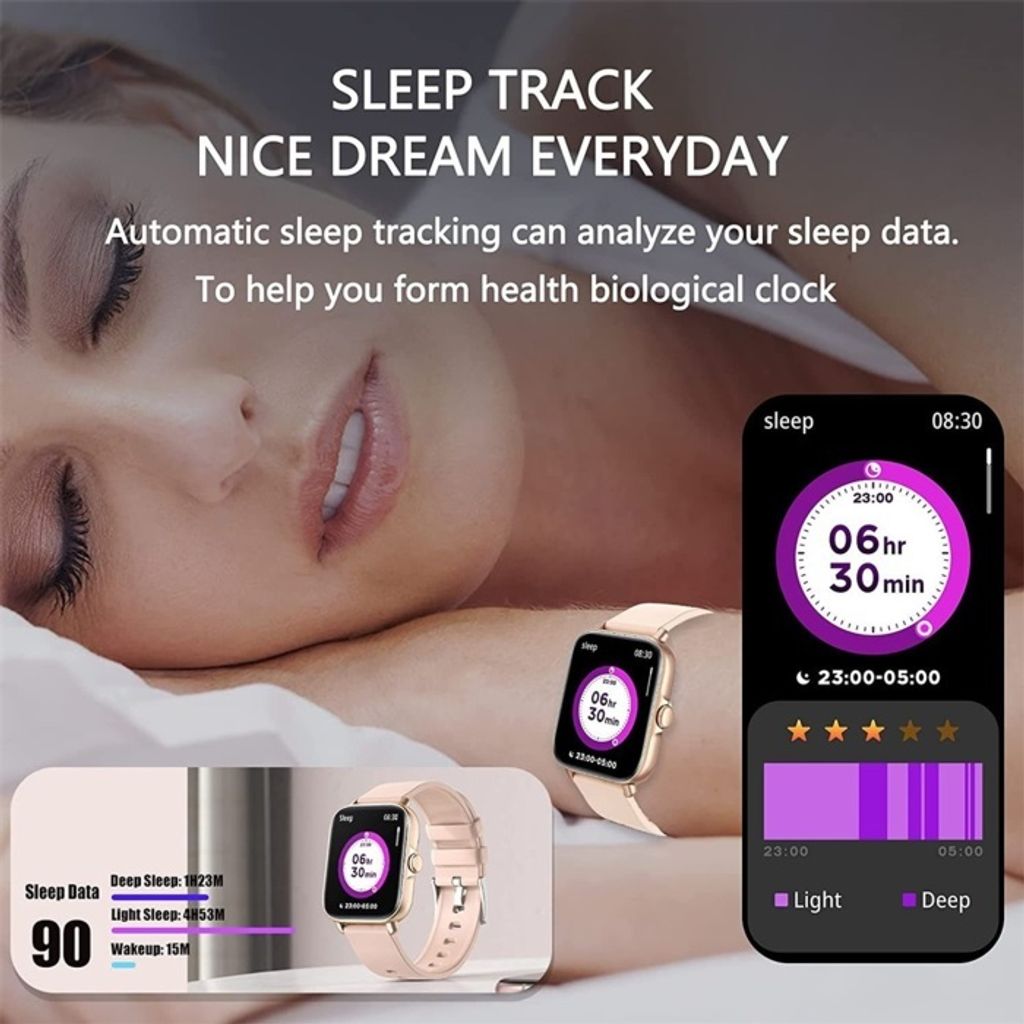 Smartwatch mit Telefonfunktion, Fitness Tracker Uhr, 1.7" Produktbild 2