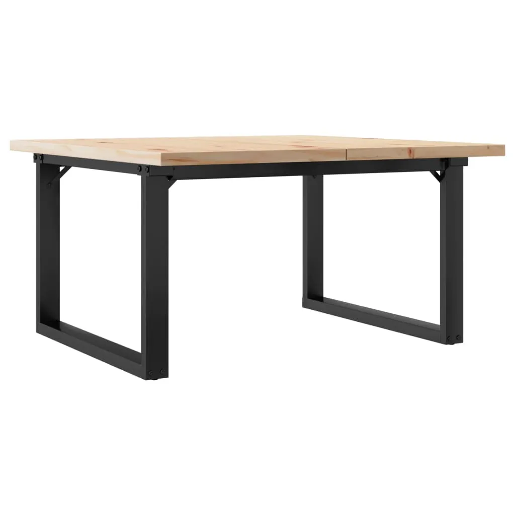 Tavolino Basso 80x80 O-frame: Design Industrial in Pino e Acciaio