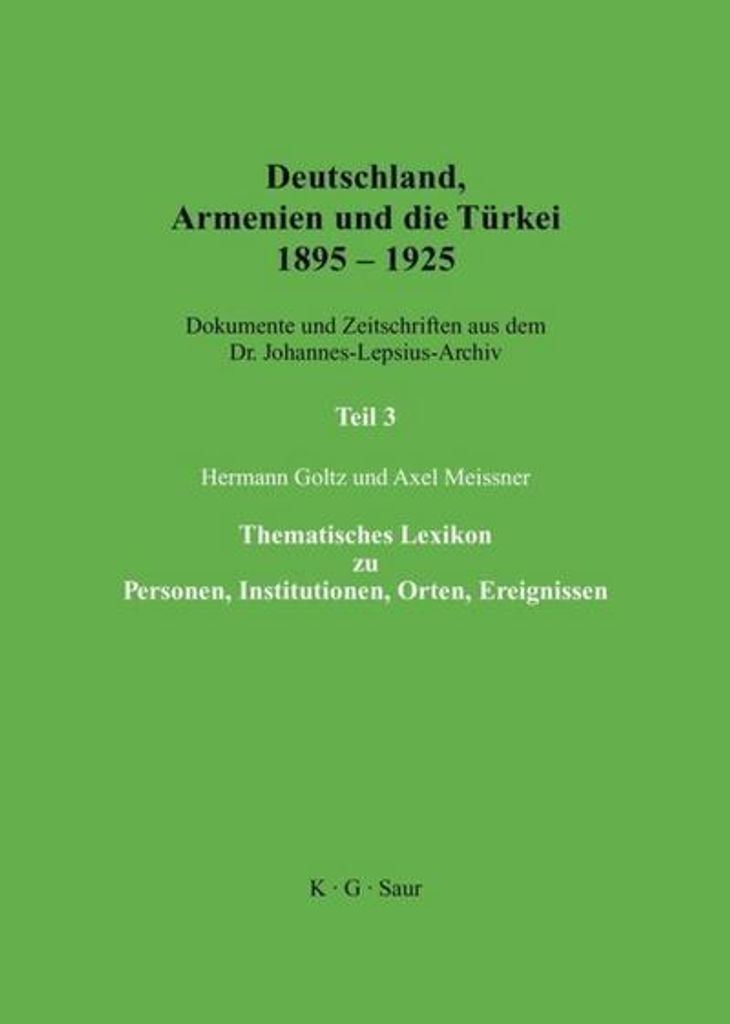 Thematisches Lexikon zu Personen, Institutionen, Orten, Ereignissen