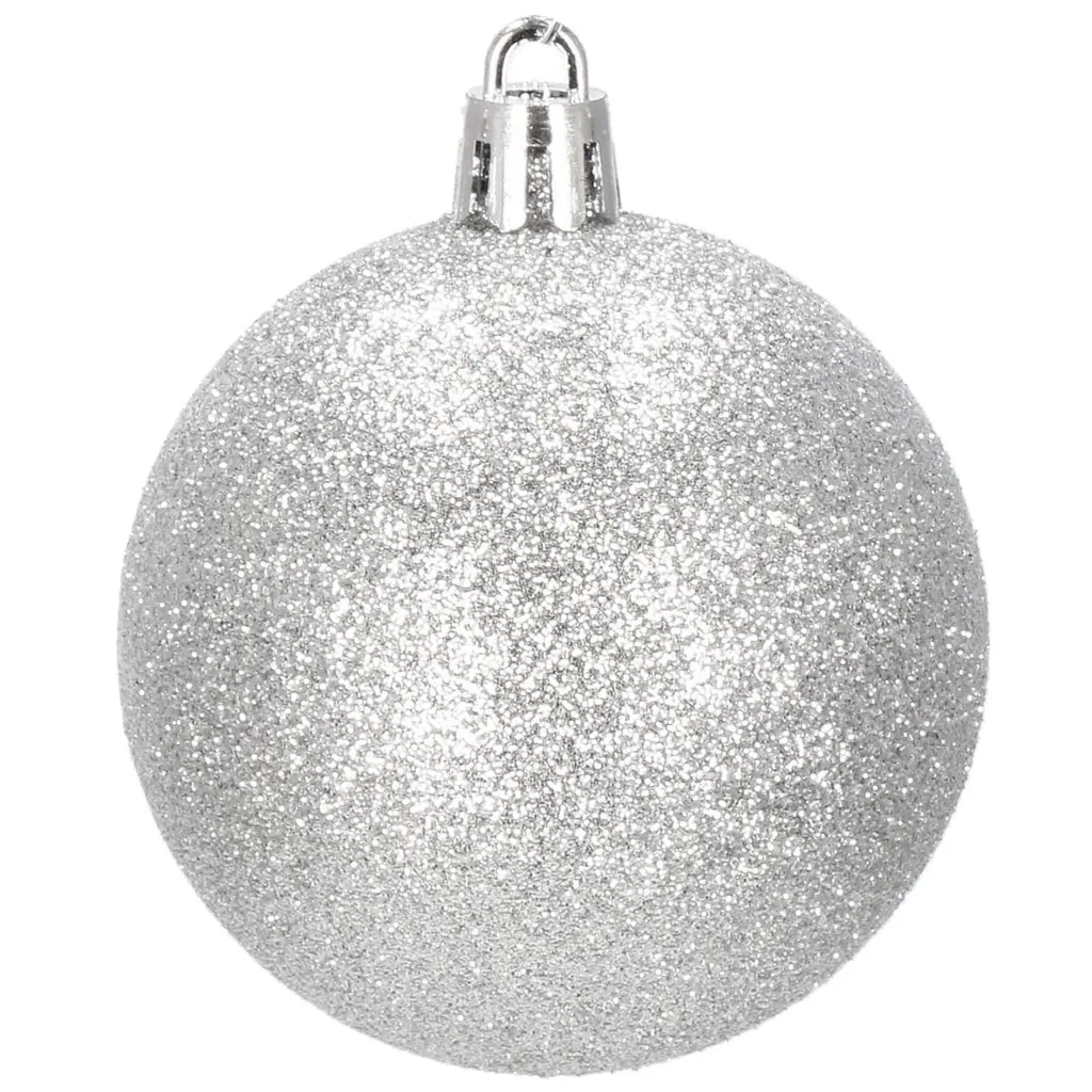 Set 100 Boules de Noël Argent Dentelle pour Décoration Arbre Géant - 8