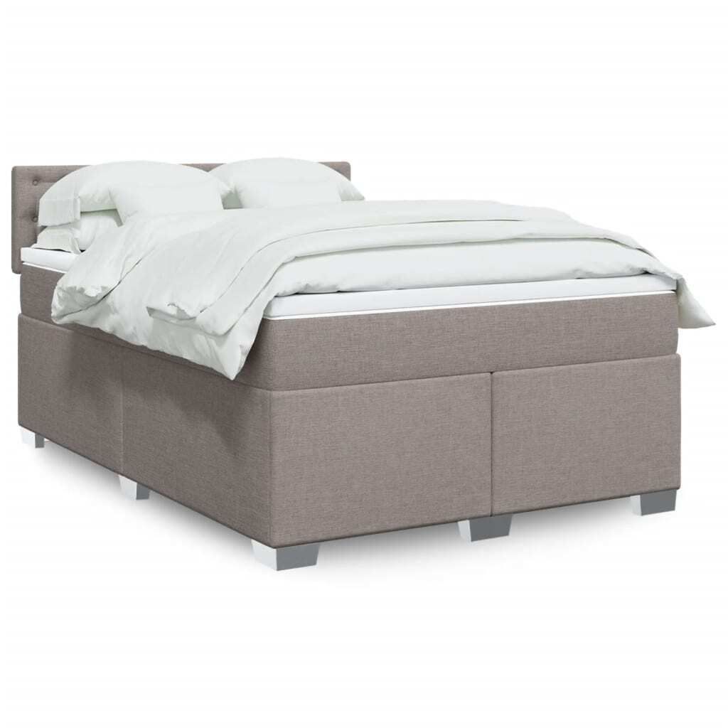 "2026 Promotion" Boxspringbett mit Matratze - Taupe 140x200 cm - Stoff - Polsterbett CC14805
