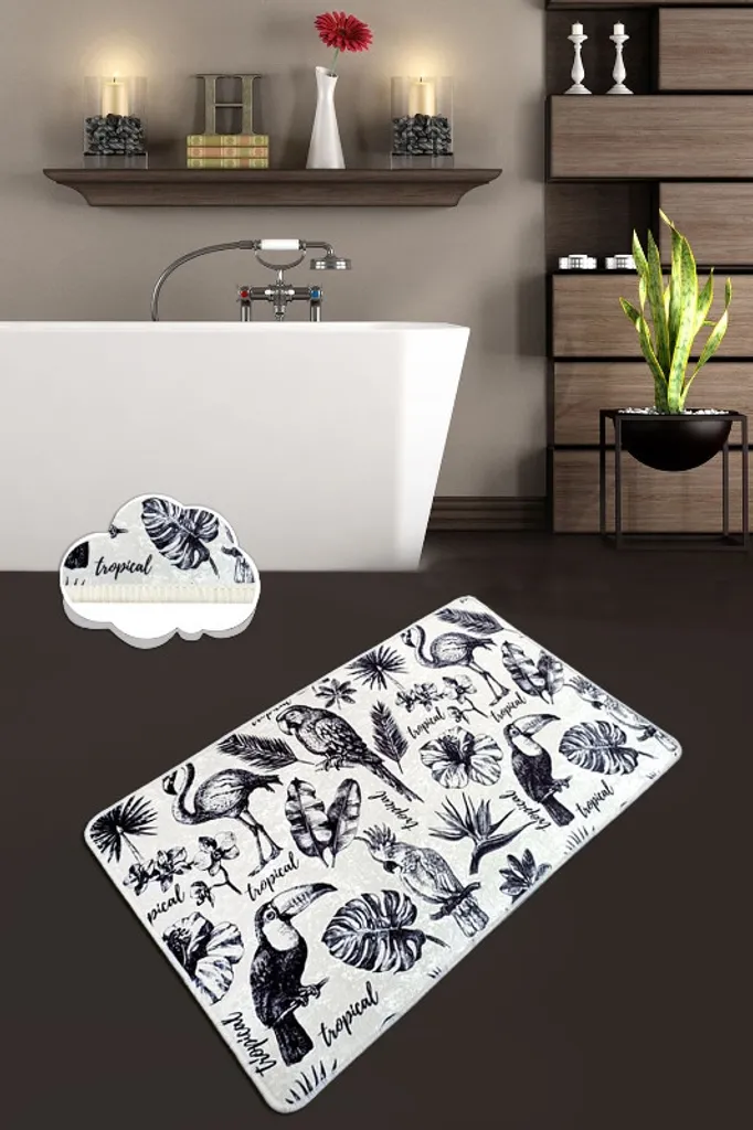 Mijolnir, Lorı- CHL4478, Multicolore, Tappetini da bagno, 700 gr/m², 100% velluto
