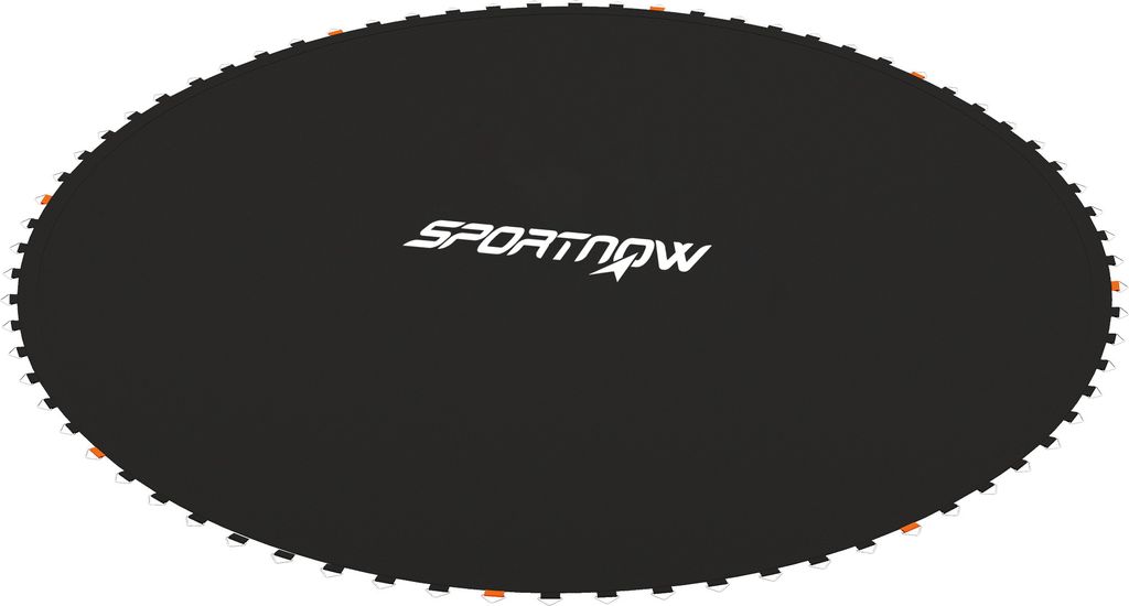 Schwarz SPORTNOW Trampolin-Ersatzmatte Ø323 cm, 12 Fuß Trampolinmatte mit 72 Anti-UV-V-förmigen Haken und 8 Nahtreihen, Tragkraft 120 kg
