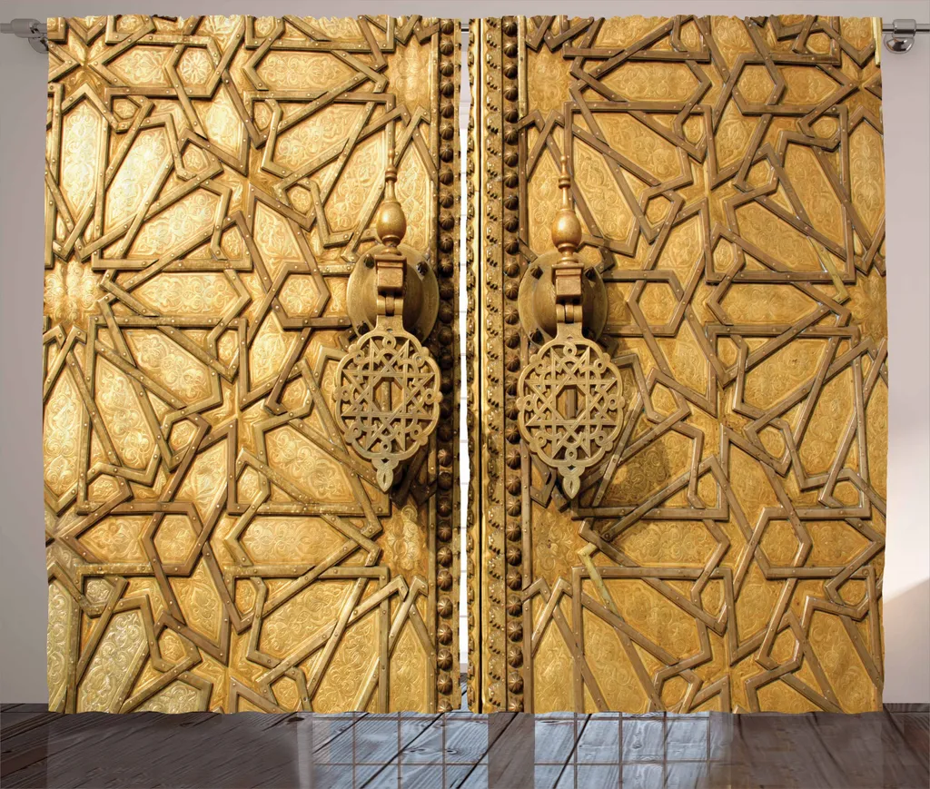 Rideau Occultant Léger Style Marocain pour Grandes Fenêtres 280x225cm