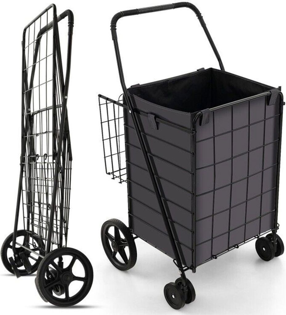 Chariot de magasinage COSTWAY TA10047DK, pliable, à Image du produit 