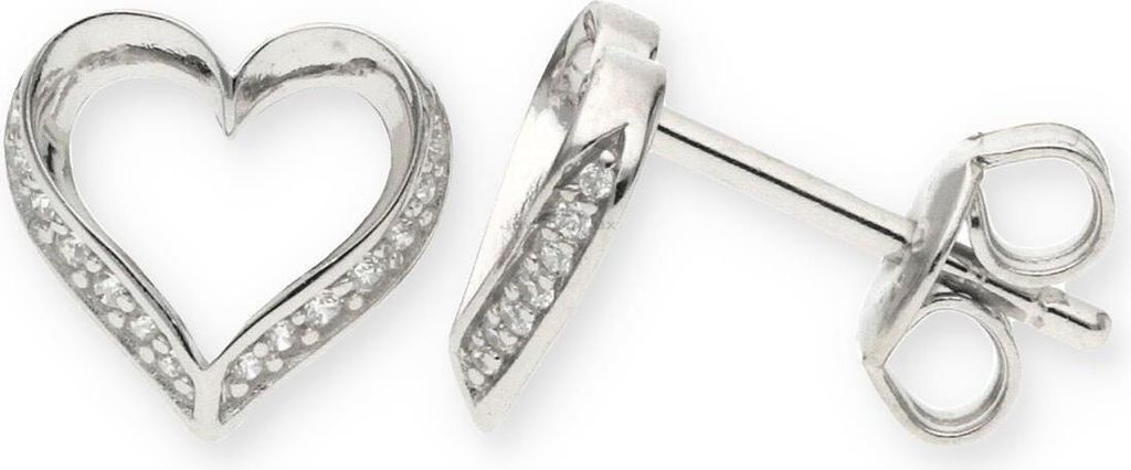 JuwelmaLux Ohrstecker 925 Silber mit Zirkonia Herz JL10-06-1761