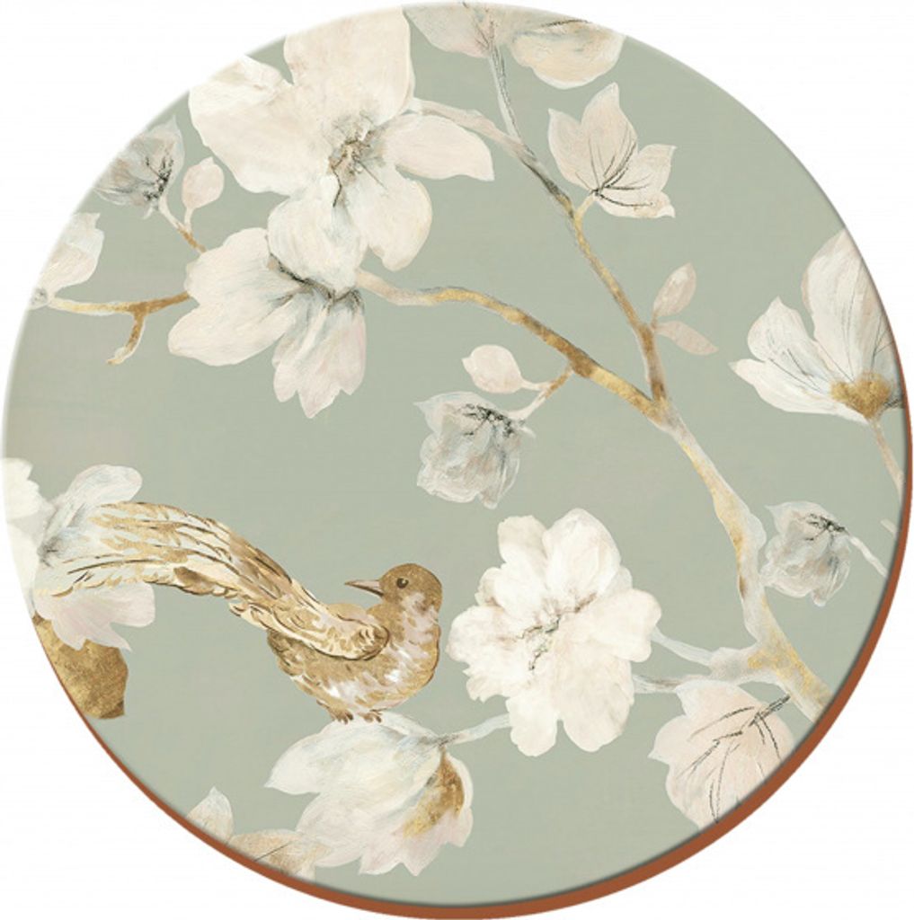 CREATIVE TOPS Creative Covers de Egg de Duck Floral, Bird Cork-Back, Round Tablecloths, Set de 4