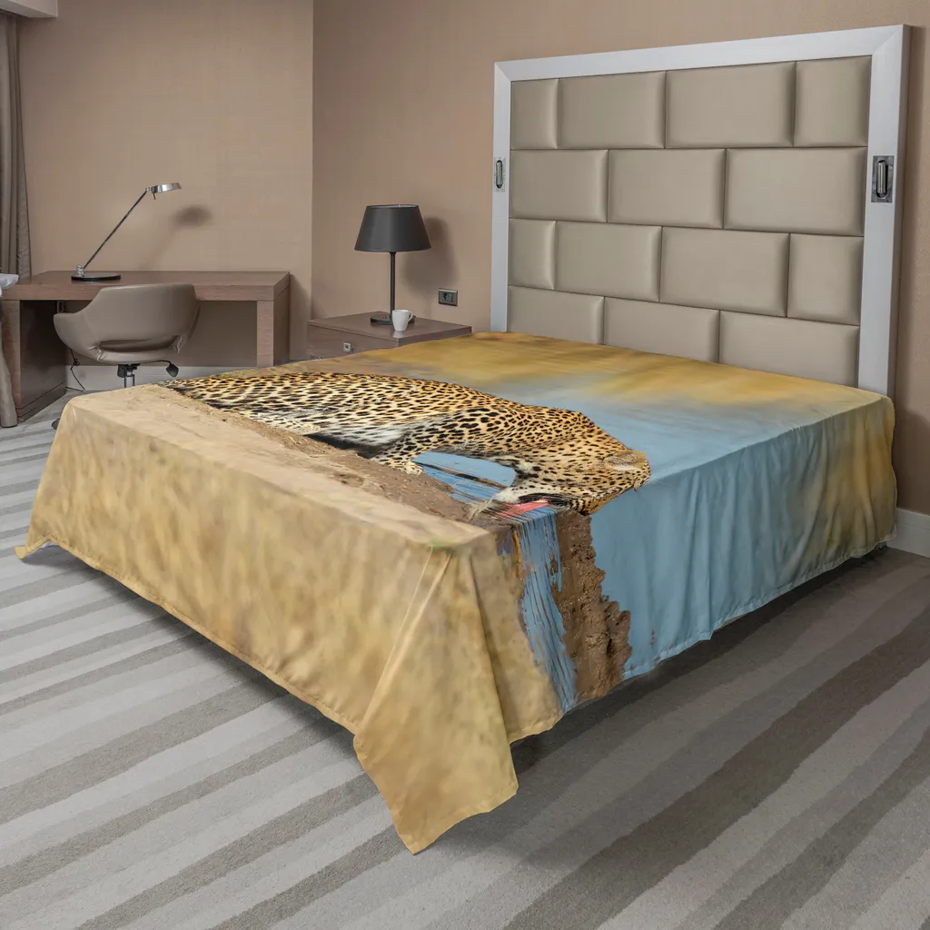 Lenzuolo Safari ABAKUHAUS 260x228 cm | Microfibra Morbida Leopardo