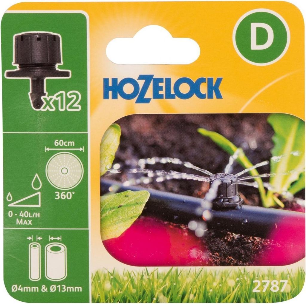 Hozelock 2787 End Of Line Verstellbarer Mini-Sprinkler 4/13mm (Packung 12) TK1276 (Pack of 12) (Multi Colour)