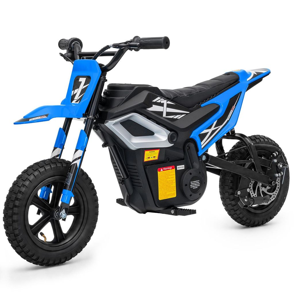 FCH Elektrisches Kindermotorrad, 24 V, 7 Ah, mit Ledersitz, Blau