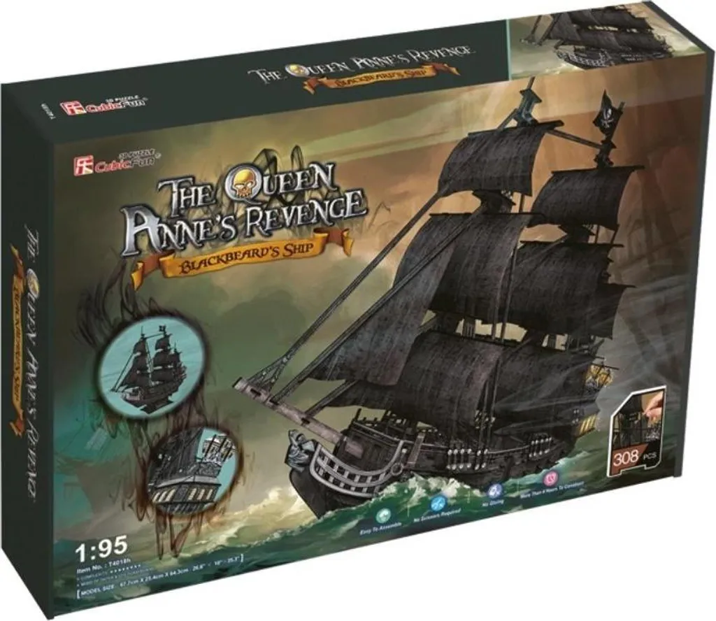 Puzzle 3D Queen Anne's Revenge CubicFun T4018h Maquette de 328 pièces