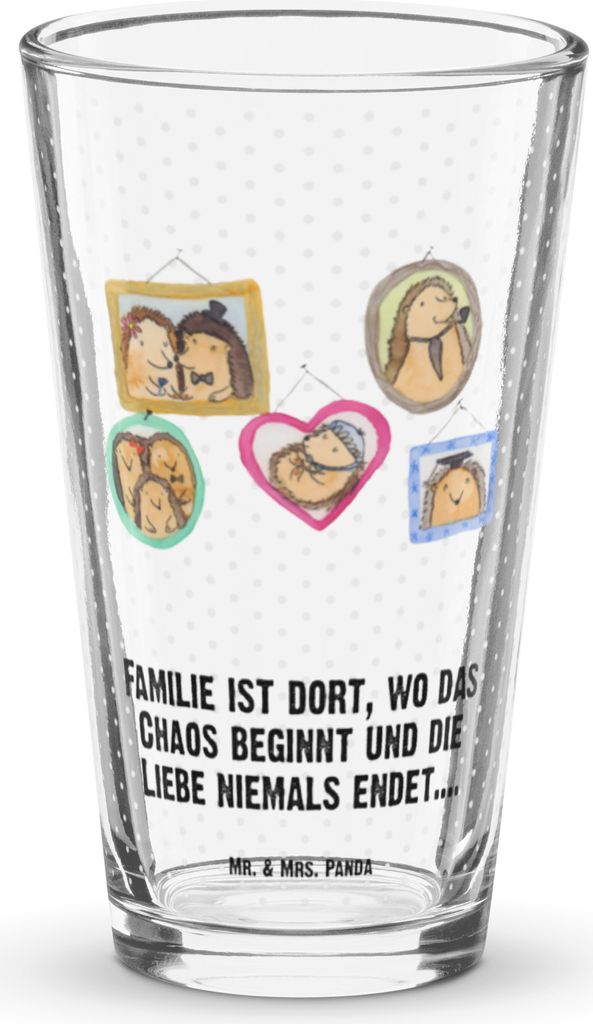 Mr. & Mrs. Panda Bierglas Igel Familie - Transparent - Geschenk, Bilder, Glas, Liebe, Tumbler, Cocktailglas, Pint, Glasbecher, Muttertag, Glück