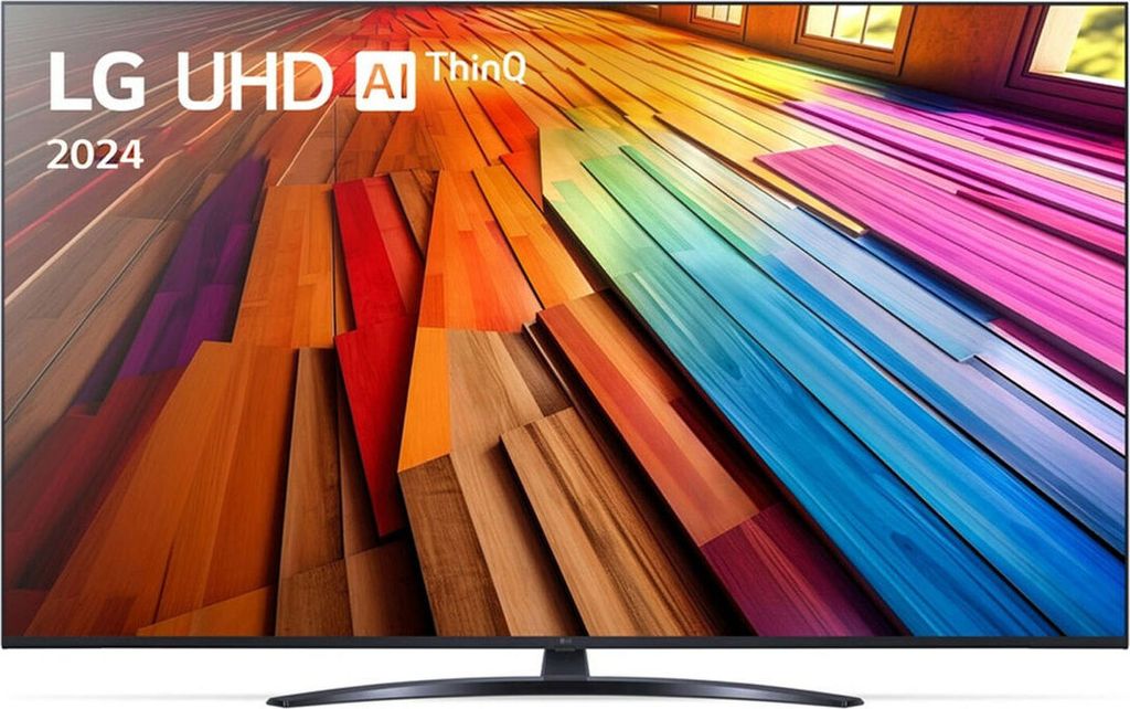 LG LED-Fernseher 55UT81006LA Schwarz 55 Zoll Fernseher Smart TV mit Mittelfuß ansonsten baugleich mit 55UT80006LA