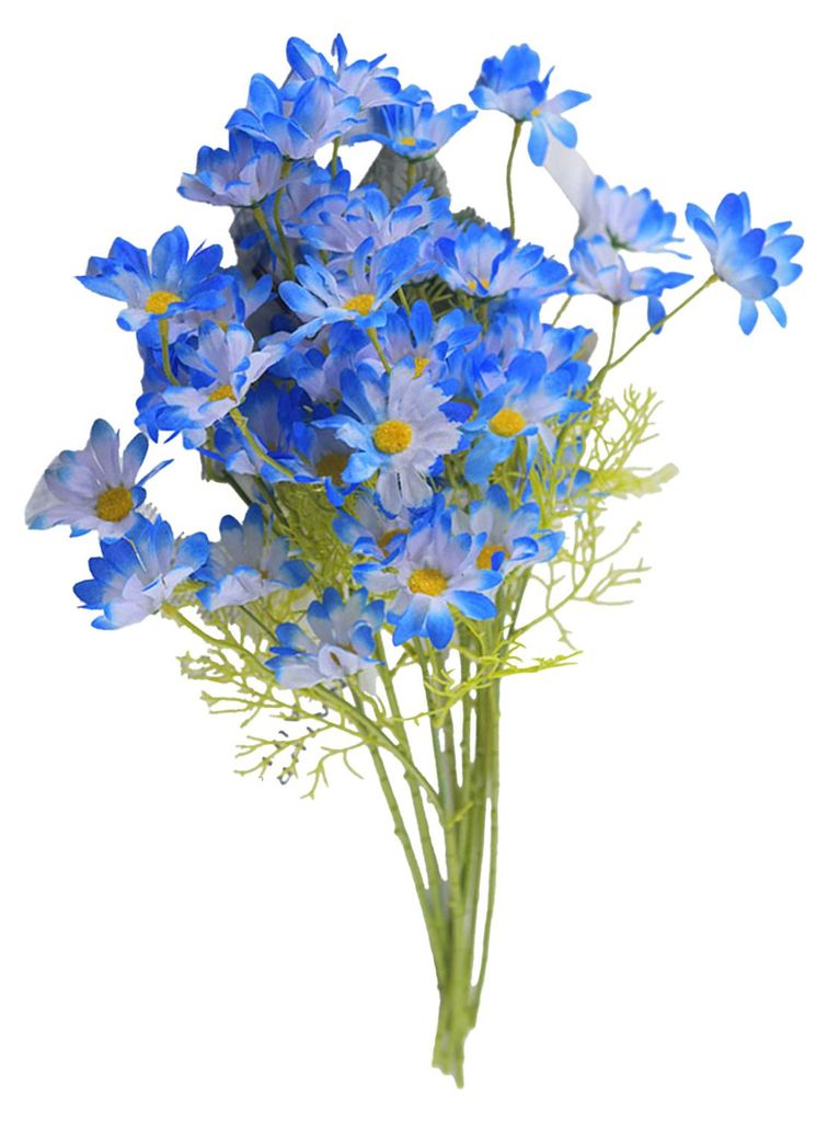 Künstliche, UV-beständige Wildblumen mit Stiel für drinnen und draußen, Veranda, Terrasse, Garten, Vase – Dekoration für Zuhause