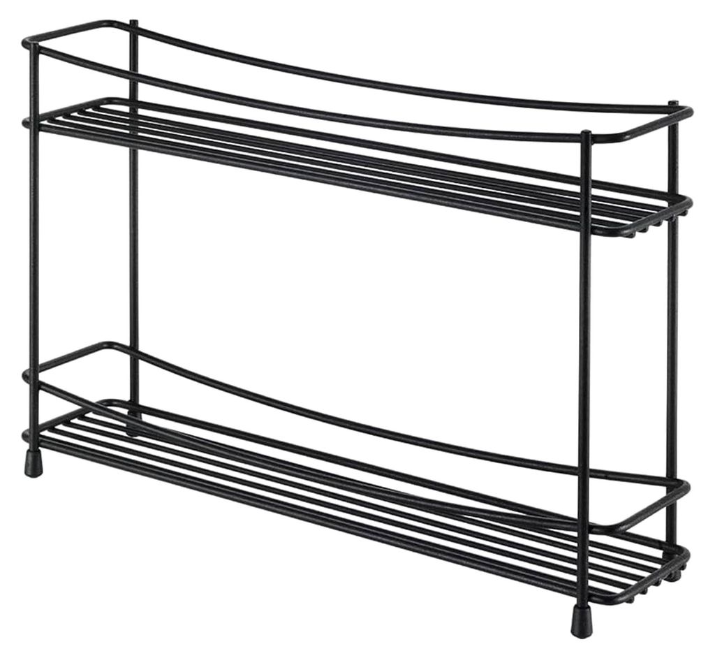 Kumino-2 Lava Gewürzregal, Metall, schwarz, 33x8x21 cm