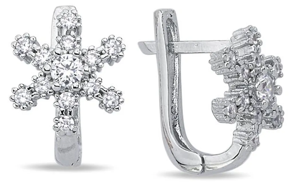 Boucles d'oreilles pendantes argent et oxydes de zirconium scintillants