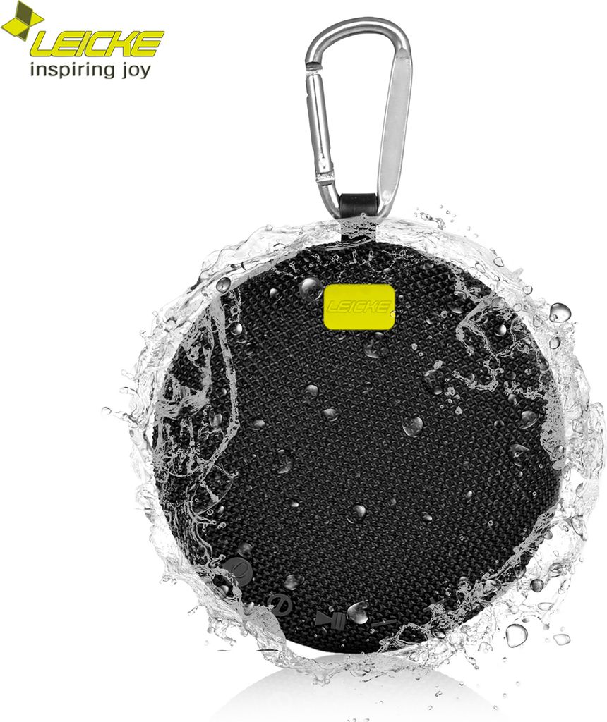LEICKE Bluetooth Lautsprecher DJ Roxxx | IPX7 Wasserdicht Tragbar Outdoor Lautsprecher | Kabellose Musikbox mit MaxSound Bass| Kompatibel mit Siri usw