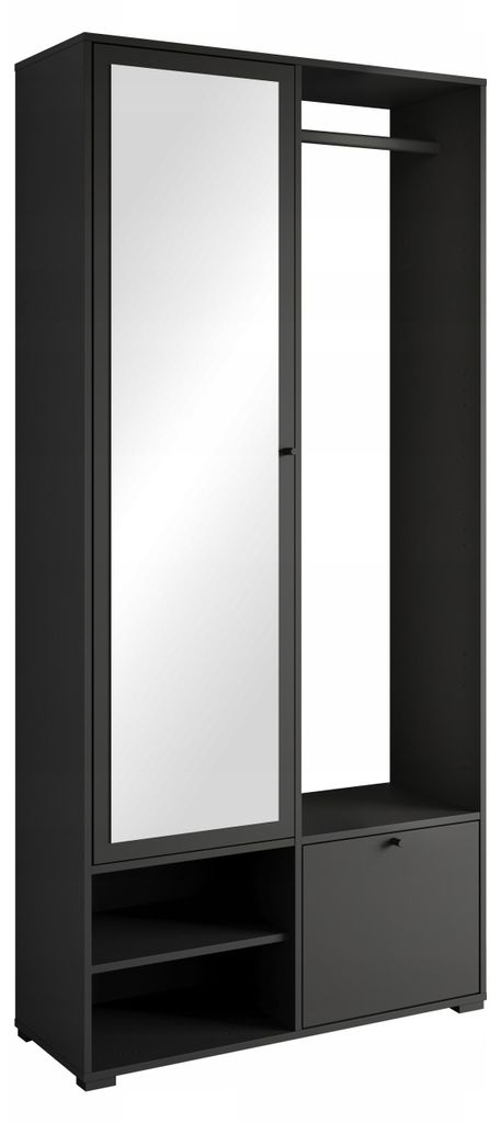 Parete ingresso con specchio USTINA - nero Immagine del prodotto 