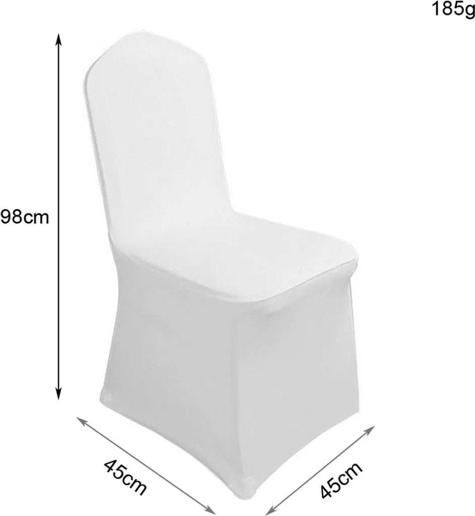WISFOR 50 Housses de Chaise Stretch Blanches pour Mariage et Réception - 5