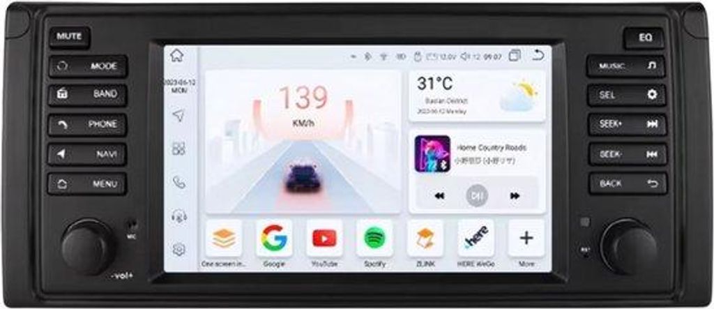 Autoradio mit Bluetooth und CarPlay für BMW 5er E39, X5 E53, M5 (1996–2003) – Kompatibel mit Apple und Android – Stereoanlage mit Navigation...