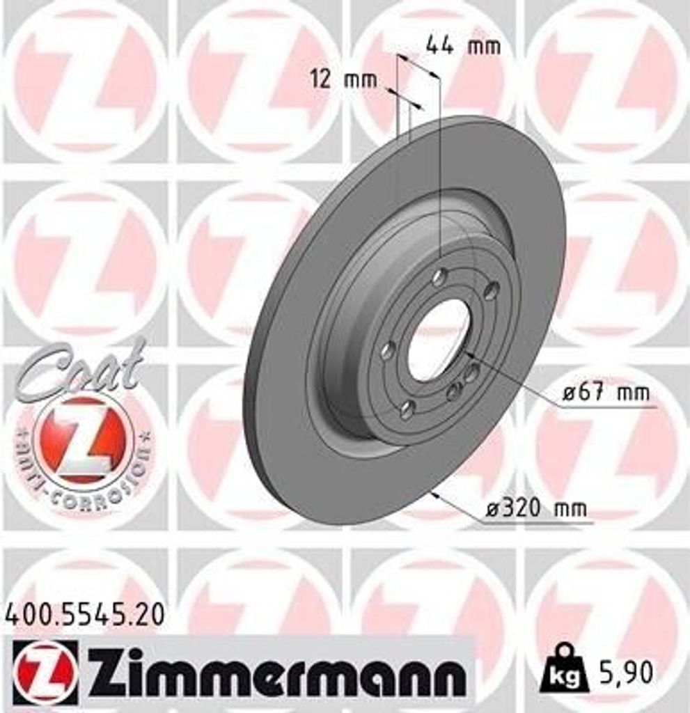 ZIMMERMANN 400.5545.20 - Bremsscheibe für GLB (X247), CLA (C118), CLA (X117), GLA (H247), B-Klasse (W247), A-Klasse (W177)