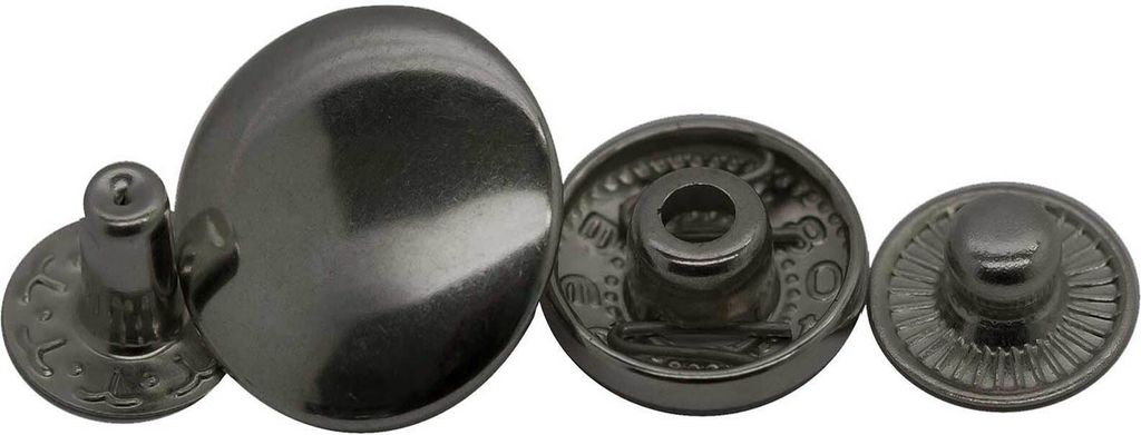 50 Stk Druckknopf Set rund S-Feder Verschlüsse Schnappknopf Metall Größen- /Farbwahl, Farbe:anthrazit, Größe:17mm