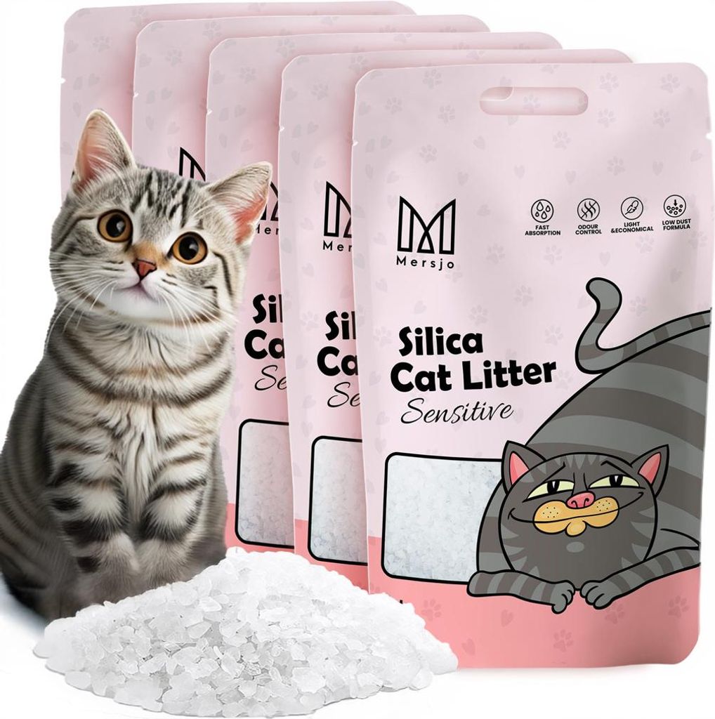 CatAmore Silikat Katzenstreu 8x3,8l - Staubfrei & Geruchsbindend