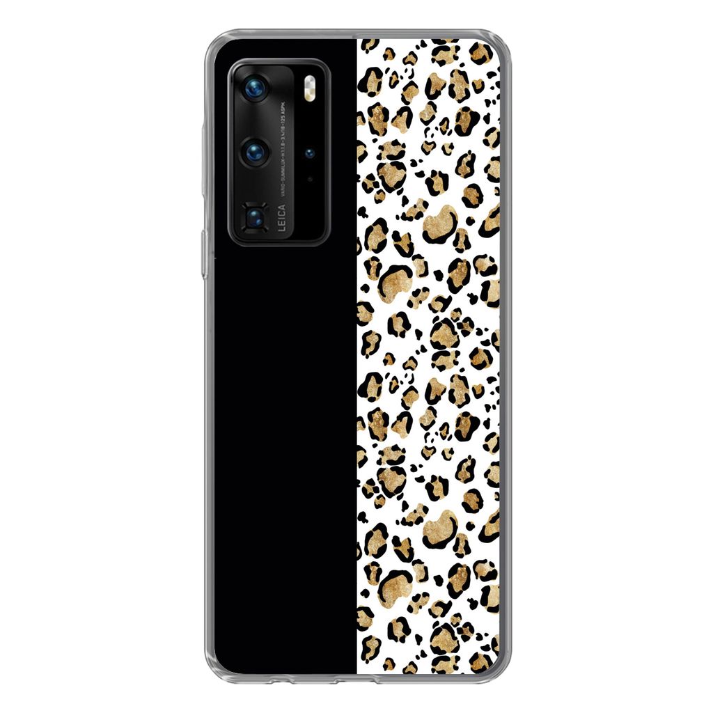 MuchoWow Handyhülle Schutzhülle Hülle für Huawei P40 Pro Panther Druck - Tiere - Aquarell Silikon Softcase Handy Hülle - Schutz