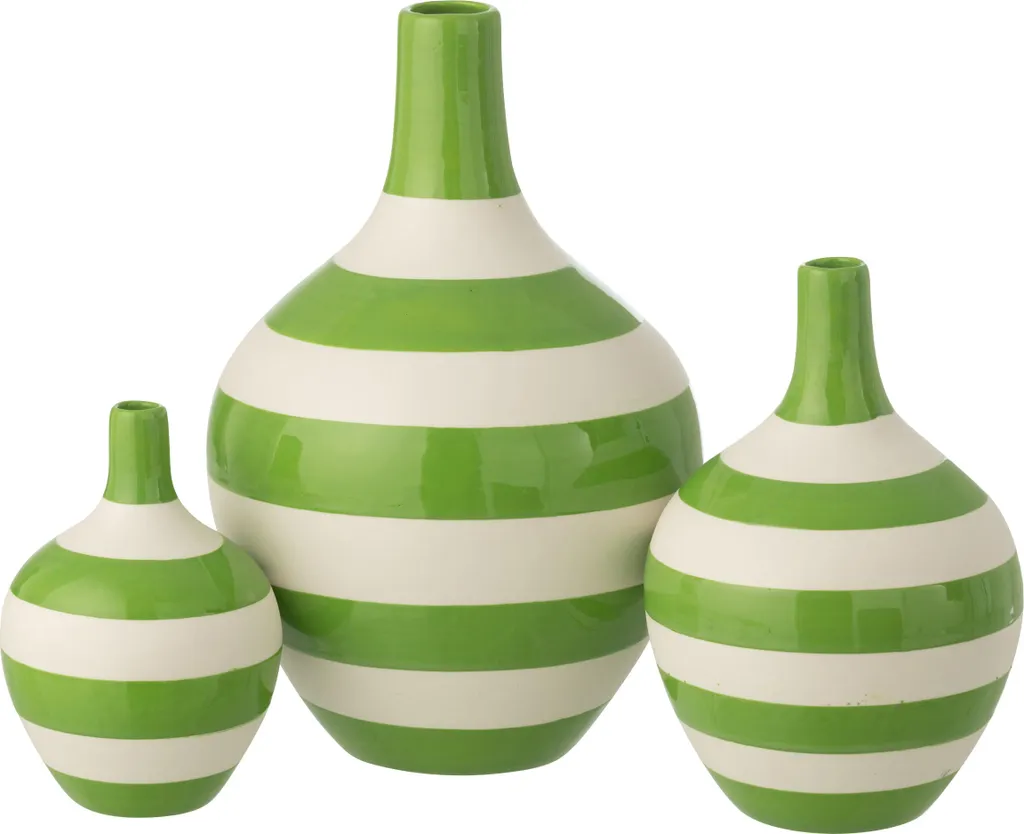 Vases en porcelaine incassables visuellement lot de 3 déco blanc et vert