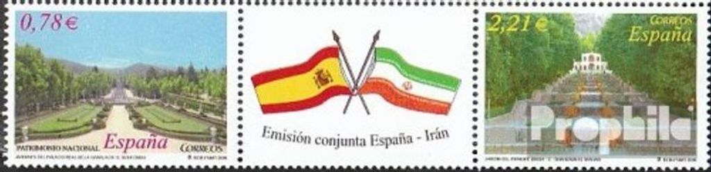 Briefmarken Spanien 2005 Mi 4073-4074 Dreierstreifen (kompl.Ausg.) postfrisch Gärten