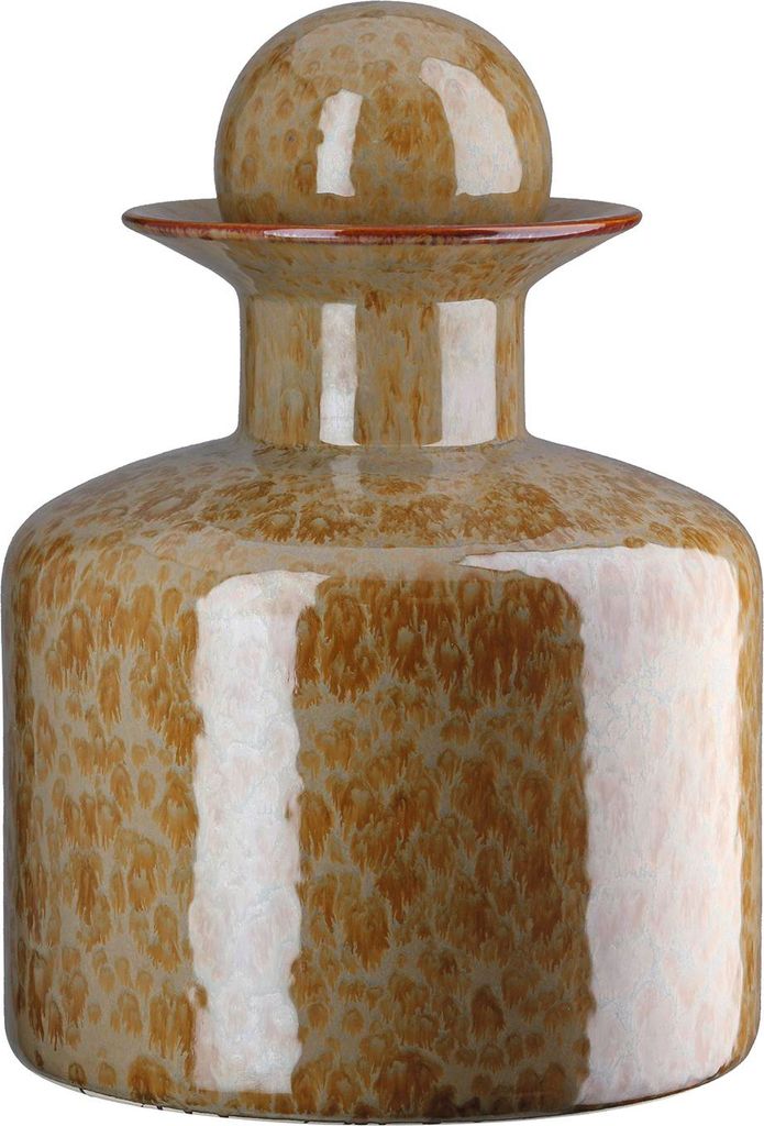 GILDE Deckelvase Mora braun H. 28,5 cm, 60091